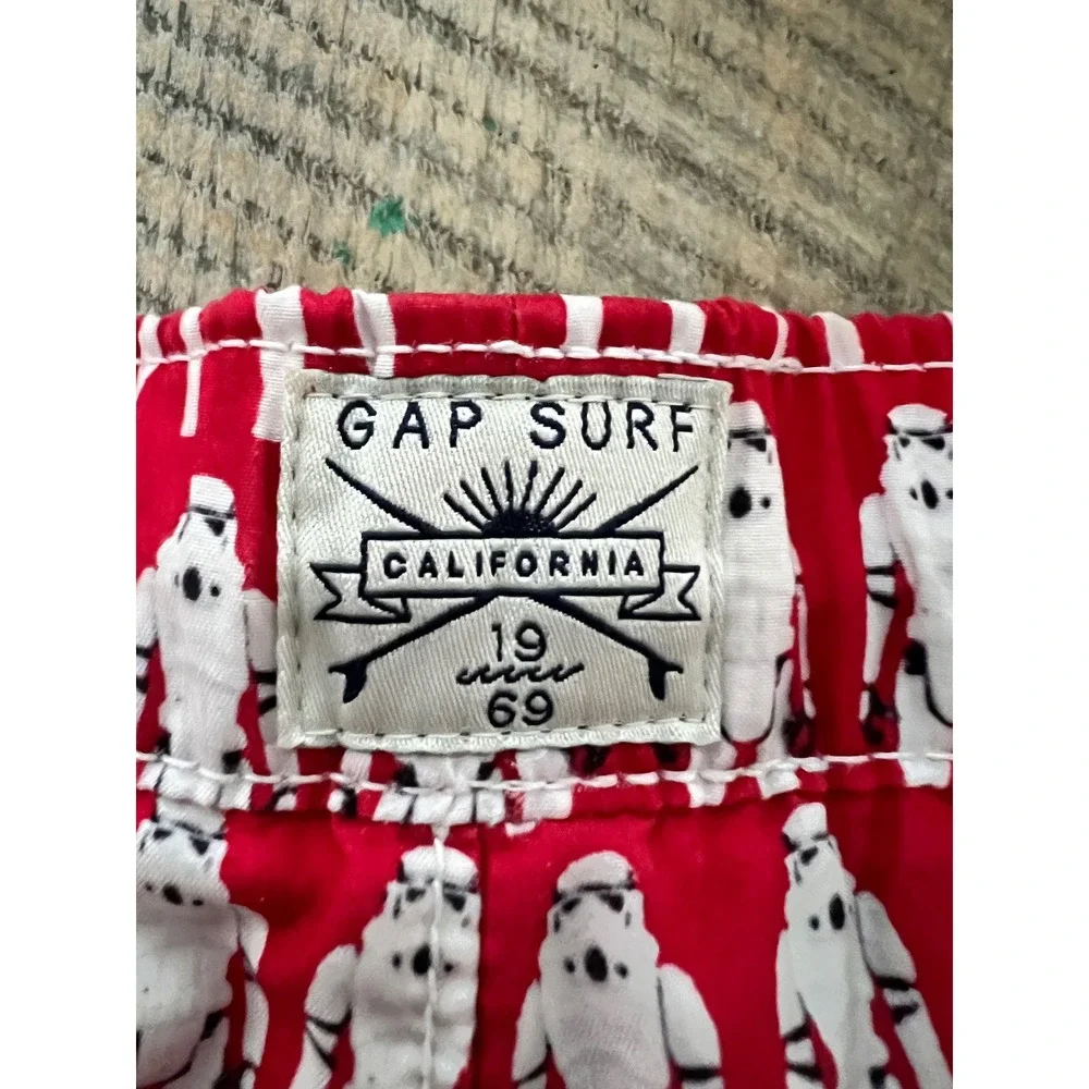 Gap Kids Star Wars Stormtrooper Darth‎ Vader Swim Red Boys XL 12 Board Short